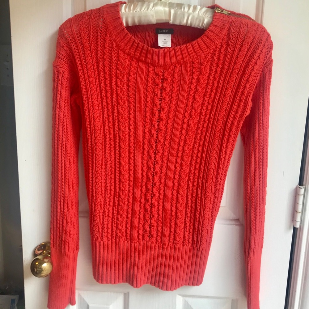 J. Crew Shoulder Zip Knit Sweater